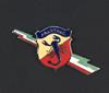"Abarth & C." enamel emblem with tricolor lightning bolt.
