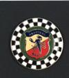 "Abarth & C." enamel emblem on chequered flag backing. Round, � 57mm.