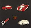 6 piece pin set in plastic presentation box. Includes: Shield emblem/Exhaust emblem/595/1000 TC/1000 BA/3000 Sport.